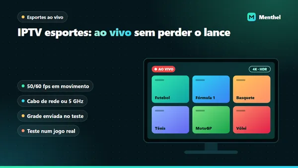 TV com a categoria de esportes aberta em blocos de futebol, Fórmula 1, basquete, tênis, MotoGP e vôlei